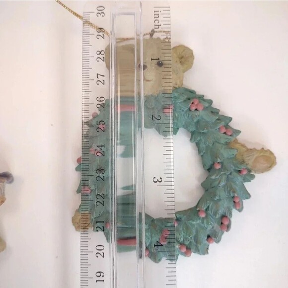 Christmas Ornaments Wreath and Bears Lot of 2 - Picture 12 of 16